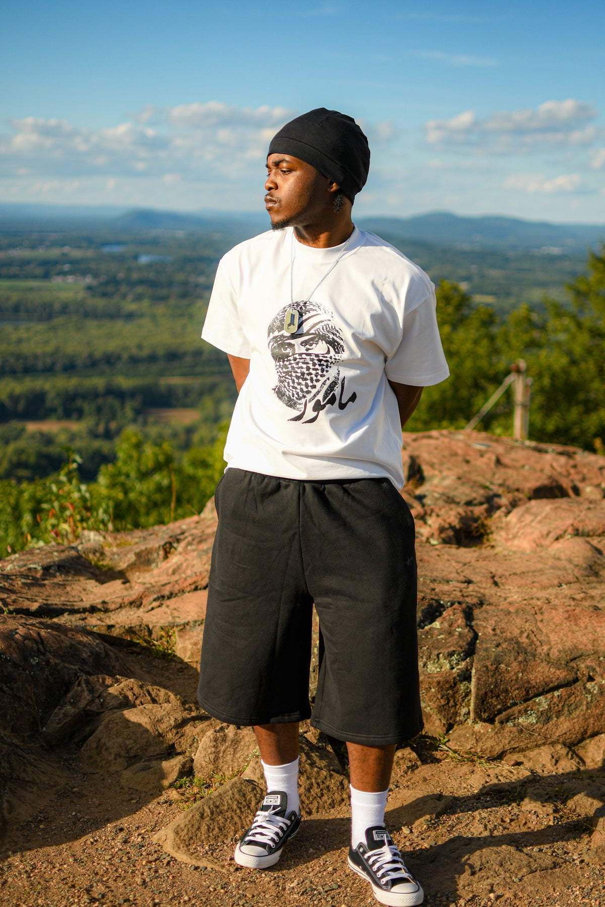 MAMOUR OVERSIZED WHITE TURBAN TEE